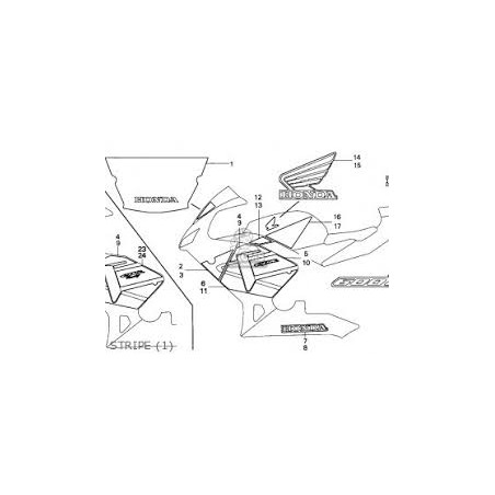 HONDA DECALCOMANIA A CAPPOTTATURA MEDIANA S. *TYPE1*