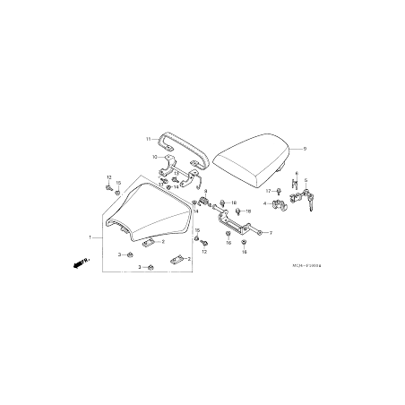 HONDA ACCENSIONE, APERTURA CUSCINETTO DEL SEDILECBR900RE1	CBR929RR Smokin'JoesCBR900RR1	CBR929RRCBR900RR1	Fireblade