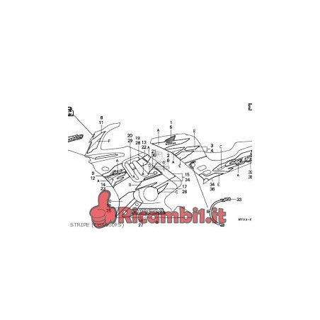 HONDA MARCHIO DI CAPPOTTATURA SUPERIORE *TYPE3*CBR600FS	CBR600F 95