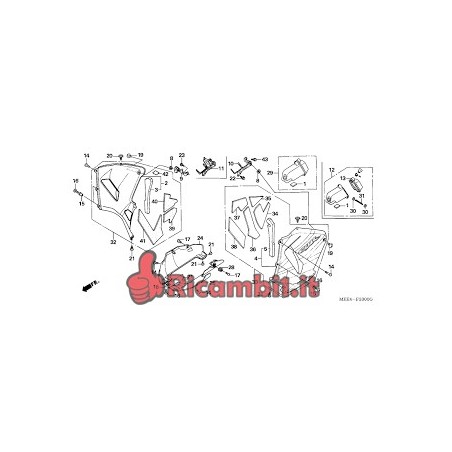 HONDA SOTTOGRUPPO CAPPOTTATURA, S. INFERIORE *TYPE3*(WL)